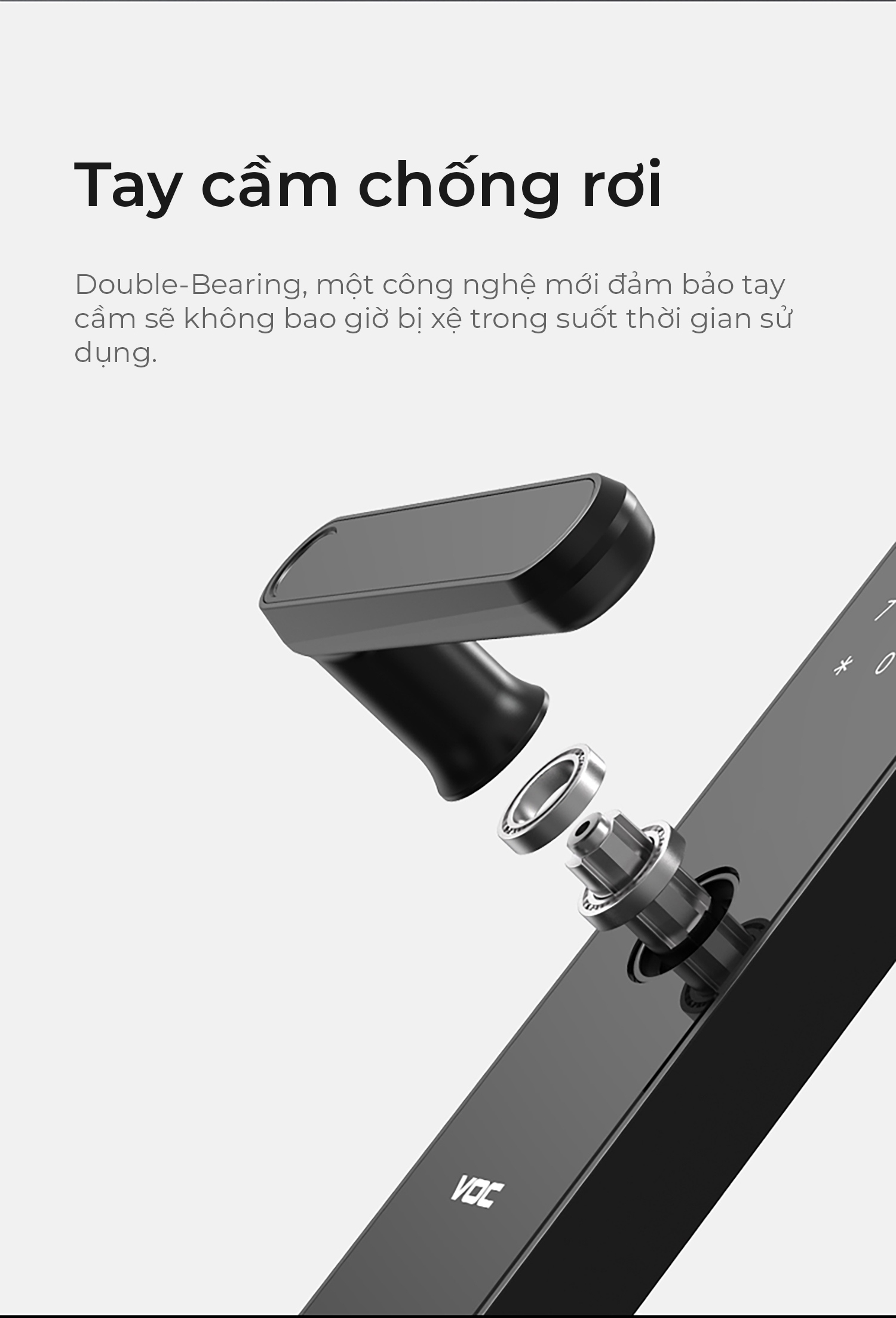 Khóa vân tay VOC X3 tay cầm được thiết kế ổ bi 2 tầng